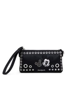 Desigual Torebka 25SAYP08 Czarny. Czarne listonoszki Desigual, bez wzorów, ze skóry, bez dodatków. Za 219,99 zł.