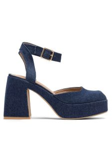 Jenny Fairy Sandały RYNE HY2153-1 Niebieski. Niebieskie sandały Jenny Fairy, bez wzorów, z materiału, bez obcasa, na słupku, bez zapięcia. Za 169,99 zł.