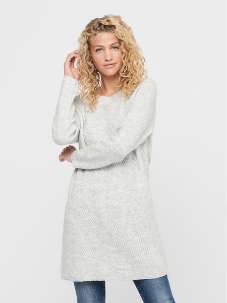 ONLY Sukienka dzianinowa 15196724 Szary Regular Fit. Szare kombinezony ONLY, l, bez wzorów, z dzianiny, bez kołnierzyka, bez ramiączek. Za 109,99 zł.