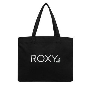 Torebka Roxy. Czarne shopper bag Roxy, bez wzorów, bez dodatków. Za 109,99 zł.