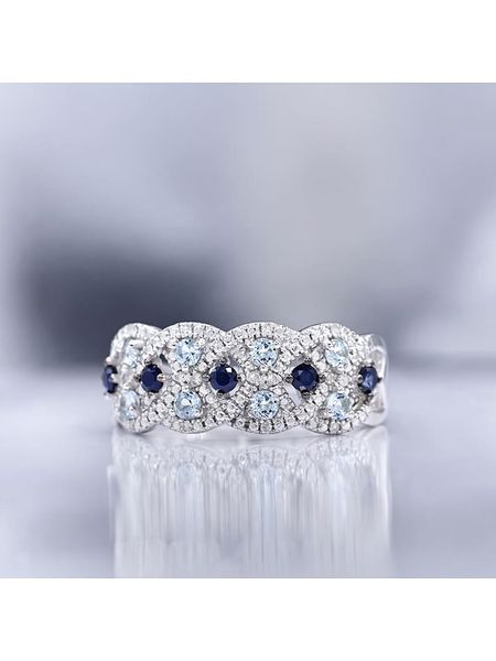 DIAMOND & CO Złoty pierścionek "Astéria" z diamentami rozmiar: 56. Niebieskie pierścionki Diamond & Co, z diamentem, złote. Za 1 744,70 zł.