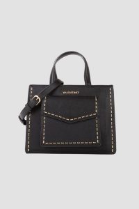 VALENTINO Czarna torebka Dolomiti Shopping. Czarne shopper bag Valentino by Mario Valentino, bez wzorów, bez dodatków. W wyprzedaży za 499,99 zł.