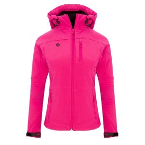 Kurtka STRATUS W Soft Shell z membraną AWPS – wodoodporna, termiczna i wiatroszc. Czerwone kurtki Izas, m, bez wzorów, z softshellu, bez kaptura. Za 319,10 zł.