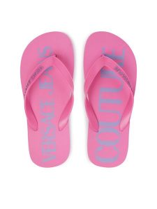 Versace Jeans Couture Japonki 80VA3SQ7 ZSS81 Różowy. Czerwone klapki Versace Jeans Couture, bez wzorów, z jeansu, bez obcasa. Za 249,99 zł.