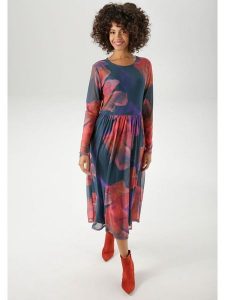 Aniston Sukienka w kolorze niebiesko-czerwonym rozmiar: 40. Czerwone sukienki Aniston, bez wzorów, bez kołnierzyka, bez ramiączek, maxi. Za 95,99 zł.