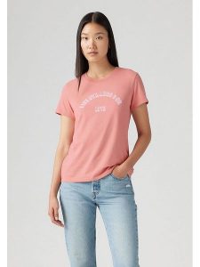 Levi's Koszulka w kolorze koralowym rozmiar: S. Czerwone bluzki Levi's®, s, bez wzorów, z bawełny, bez kołnierzyka, bez ramiączek. Za 56,95 zł.