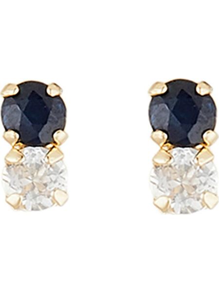 OR ÉCLAT Złote kolczyki-wkrętki "Puces duo précieuses" z szafirami i topazami rozmiar: onesize. Białe kolczyki OR ÉCLAT, z szafirem, złote. Za 322,73 zł.