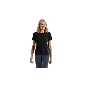 Koszulka trekkingowa damska Lana Merino Wool Crew Ss Women. Czarne koszule nocne Arcteryx, bez wzorów, z nylonu, bez ramiączek. Za 419,99 zł.