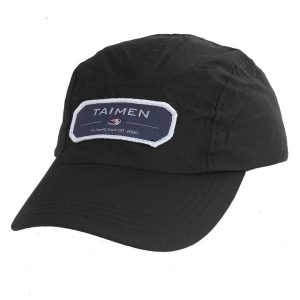 Czapka wędkarska Taimen Rain no.1 - Czarna. Czarne czapki TAIMEN, z aplikacjami. Za 99,99 zł.