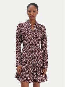 Tommy Hilfiger Sukienka koszulowa WW0WW48629 Bordowy Regular Fit. Czerwone sukienki TOMMY HILFIGER, bez wzorów, z wiskozy, bez kołnierzyka, bez ramiączek, koszulowe. Za 609,99 zł.