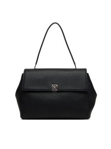 Calvin Klein Torebka Emblem Hw Pebble Satchel LV04F3494G Czarny. Czarne torebki klasyczne Calvin Klein, bez wzorów, ze skóry, bez dodatków. Za 699,99 zł.