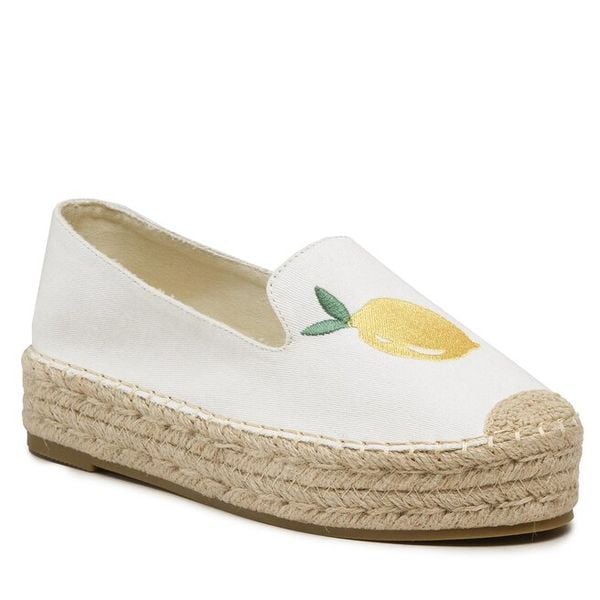 Espadryle Jenny Fairy. Białe espadryle Jenny Fairy, bez wzorów, bez obcasa. Za 99,99 zł.