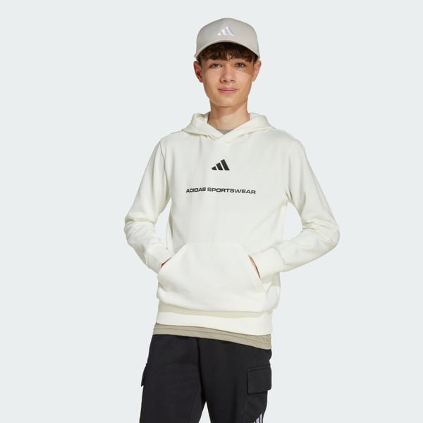 Bluza z kapturem adidas Slogan Fleece Hoodie. Białe bluzy ADIDAS, bez wzorów, z kapturem. Za 179,00 zł.