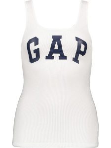 GAP Top w kolorze białym rozmiar: XXL. Białe topy GAP, xxl, bez wzorów, prążkowane, bez kołnierzyka, bez ramiączek. Za 35,10 zł.