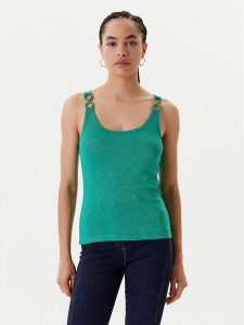 Morgan Top 251-DIDONI Zielony Slim Fit. Zielone topy Morgan, xl, bez wzorów, z wiskozy, bez kołnierzyka, bez ramiączek. Za 99,99 zł.
