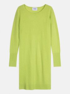 AUTHENTIC CASHMERE Kaszmirowa sukienka "Armet" w kolorze jasnozielonym rozmiar: S. Zielone sukienki AUTHENTIC CASHMERE, na co dzień, s, bez wzorów, z kaszmiru, bez kołnierzyka, bez ramiączek, midi, proste. Za 423,06 zł.