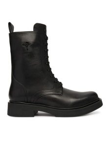 JOOP! Trzewiki 4140008308 Czarny. Czarne botki JOOP!, bez wzorów, ze skóry, bez obcasa, na płaskiej podeszwie, bez zapięcia. Za 569,99 zł.