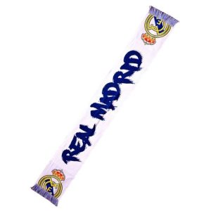 Real Madryt szalik kibica Knitted Scarf 32ND RM4BUF32 wielokolorowy. Białe rękawiczki REAL MADRID, bez wzorów. Za 99,00 zł.