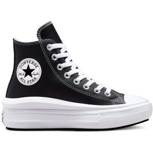 Adidasy Converse Chuck Taylor All Star Move Platform, Dla obu płci. Czarne buty sportowe Converse, bez wzorów, ze skóry ekologicznej, bez zapięcia. Za 398,95 zł.