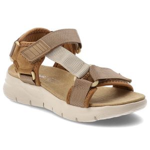 Sandały damskie Artiker, cholewka z materiału tekstylnego regulowane paski z zapięciem na rzep, brązowe, 58C1231. Brązowe sandały ARTIKER, bez wzorów, bez obcasa, bez zapięcia. Za 169,00 zł.