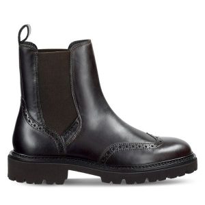 Sztyblety Gant. Brązowe botki GANT, bez wzorów, bez obcasa, na płaskiej podeszwie, bez zapięcia. Za 479,99 zł.