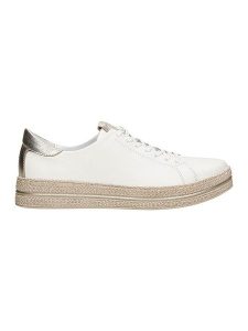 Wojas Skórzane sneakersy w kolorze złoto-białym rozmiar: 41. Białe trampki Wojas, bez wzorów, bez zapięcia. Za 285,49 zł.