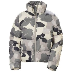 Damska kurtka puchowa Helly Hansen Jade. Szare kurtki Helly Hansen, na zimę, bez wzorów, z puchu, bez kaptura. Za 421,25 zł.