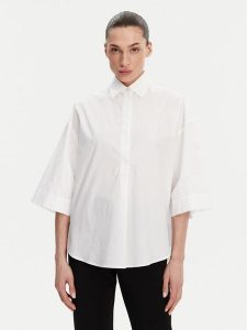 French Connection Koszula 72MZE Biały Relaxed Fit. Białe koszule French Connection, xl, bez wzorów, z bawełny, bez kołnierzyka, bez ramiączek. Za 139,99 zł.