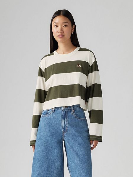 Levi's Koszulka w kolorze kremowo-oliwkowym rozmiar: S. Brązowe bluzki Levi's®, s, bez wzorów, z bawełny, bez kołnierzyka, bez ramiączek. Za 92,21 zł.