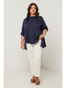 Curvy Lady Bluzka w kolorze granatowym rozmiar: 48/50. Niebieskie bluzki Curvy Lady, bez wzorów, klasyczne, bez kołnierzyka, bez ramiączek. Za 109,78 zł.