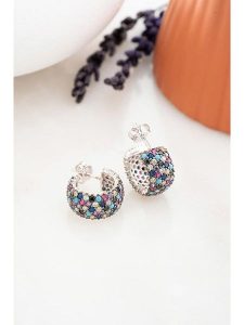 Heliophilia Srebrne kolczyki-półkreole z cyrkoniami rozmiar: onesize. Szare kolczyki Heliophilia, z cyrkonią, srebrne. Za 161,34 zł.