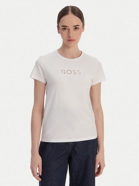 BOSS T-Shirt Eventsa11 50562055 Biały Slim Fit. Białe t-shirty Boss, l, bez wzorów, z bawełny, bez kołnierzyka, bez ramiączek. Za 212,99 zł.