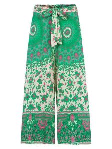 Herrlicher Spodnie "Nelanie" w kolorze zielonym rozmiar: XL. Zielone spodnie z wysokim stanem Herrlicher, bez wzorów, z materiału, z podwyższonym stanem. Za 173,99 zł.