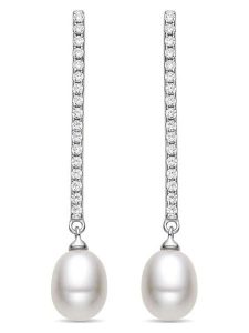 Luxenter Srebrne kolczyki-wkrętki z perłami rozmiar: onesize. Szare kolczyki Luxenter, z cyrkonią, srebrne. Za 117,17 zł.