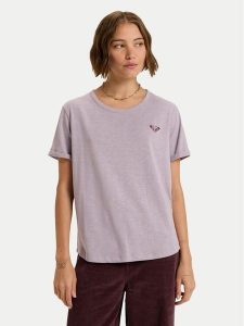Roxy T-Shirt Oceanwave Regular Emby ERJZT06030 Fioletowy Regular Fit. Fioletowe t-shirty Roxy, m, bez wzorów, z syntetyku, bez kołnierzyka, bez ramiączek. Za 99,99 zł.
