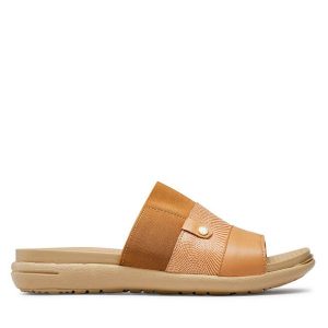 Klapki Go Soft. Brązowe klapki Go Soft, bez wzorów, bez obcasa. Za 139,99 zł.