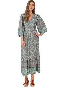 Heine Sukienka ze wzorem rozmiar: 34. Sukienki Heine, bez wzorów, z wiskozy, bez kołnierzyka, bez ramiączek, maxi. Za 139,20 zł.