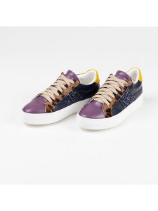 Anna Morellini Skórzane sneakersy "Torecia" w kolorze granatowo-fioletowym rozmiar: 40. Niebieskie trampki Anna Morellini, bez wzorów, bez zapięcia. Za 368,96 zł.