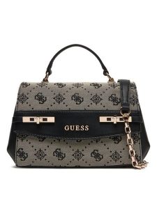 Guess Torebka Melinda HWJP99 02200 Czarny. Czarne kuferki Guess, z aplikacjami, z materiału, bez dodatków. Za 639,99 zł.