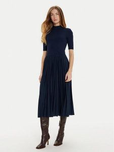 Tommy Hilfiger Sukienka codzienna WW0WW44429 Granatowy Slim Fit. Niebieskie kombinezony TOMMY HILFIGER, na co dzień, xs, bez wzorów, z wiskozy, bez kołnierzyka, bez ramiączek, proste. Za 399,99 zł.