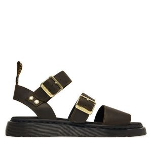 Sandały Dr. Martens. Brązowe sandały Dr. Martens, bez wzorów, bez obcasa, na płaskiej podeszwie, bez zapięcia. Za 599,99 zł.