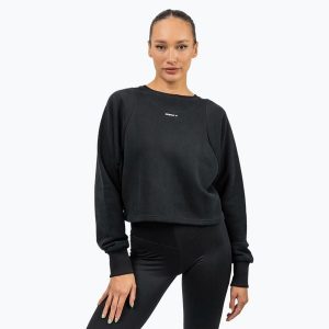 Bluza NEBBIA Gym Spirit Crop. Czarne bluzy NEBBIA, bez wzorów, bez kaptura. Za 189,99 zł.