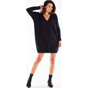 Oversizowa Mini Sukienka z Bawełny - Czarna. Czarne sukienki Infinite You, uniwersalny, bez wzorów, z bawełny, bez kołnierzyka, bez ramiączek, mini. Za 227,90 zł.