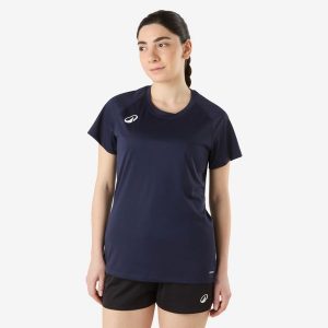 Koszulka do piłki ręcznej damska Atorka H100. Niebieskie bluzki KIPSTA, l, bez wzorów, z materiału, sportowe, bez kołnierzyka, bez ramiączek. Za 44,99 zł.
