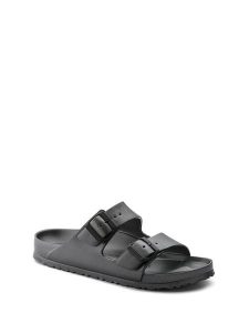 Birkenstock Klapki "Arizona" w kolorze czarnym rozmiar: 41. Czarne klapki Birkenstock, bez wzorów, z otwartym noskiem, bez obcasa. Za 215,36 zł.