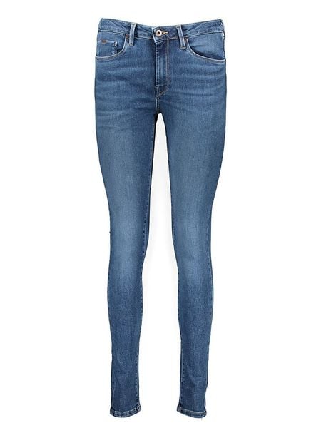 Pepe Jeans Dżinsy - Skinny fit - w kolorze niebieskim rozmiar: W26/L30. Niebieskie jeansy Pepe Jeans, z aplikacjami, z jeansu, z podwyższonym stanem. Za 297,45 zł.