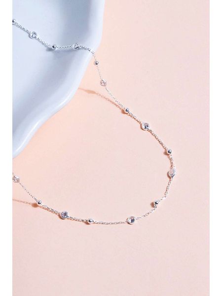 Lodie Silver Srebrny naszyjnik z cyrkoniami - dł. 43 cm rozmiar: onesize. Szare naszyjniki Lodie Silver, z cyrkonią, srebrne. Za 109,78 zł.