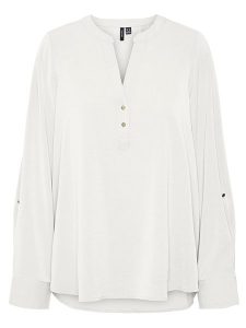 Vero Moda Bluzka w kolorze białym rozmiar: XS. Białe bluzki Vero Moda, xs, bez wzorów, z wiskozy, bez kołnierzyka, bez ramiączek. Za 48,39 zł.