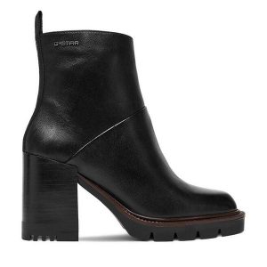 Botki G-Star Raw. Czarne botki G-Star Raw, bez wzorów, bez obcasa, na słupku, bez zapięcia. Za 379,99 zł.