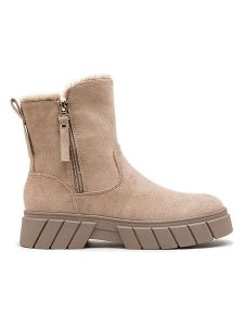 Foreverfolie Botki w kolorze khaki rozmiar: 37. Brązowe botki Foreverfolie, bez wzorów, z materiału, bez obcasa, bez zapięcia. Za 140,53 zł.